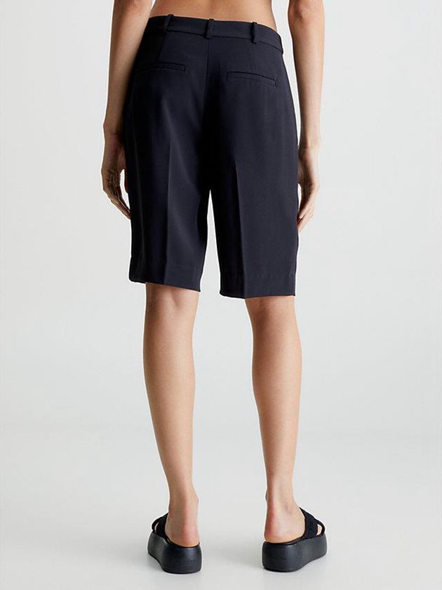 Black Calvin Klein Recycled Polyester Twill Women Shorts | LWYR-60182