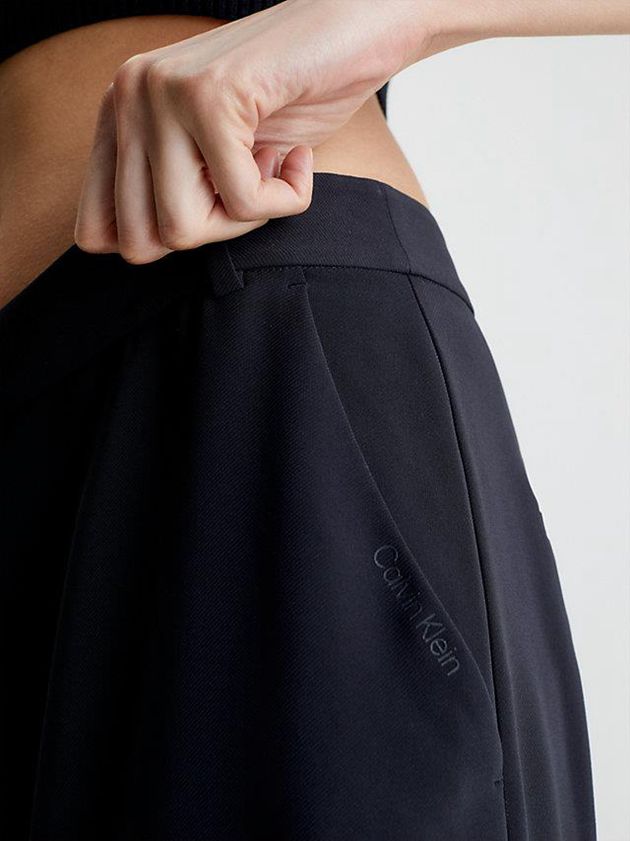 Black Calvin Klein Recycled Polyester Twill Women Shorts | LWYR-60182