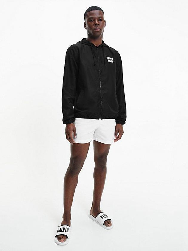 Black Calvin Klein Recycled Polyester Windbreaker Men Jacket | THFB-84320