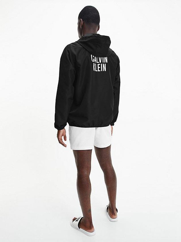 Black Calvin Klein Recycled Polyester Windbreaker Men Jacket | THFB-84320