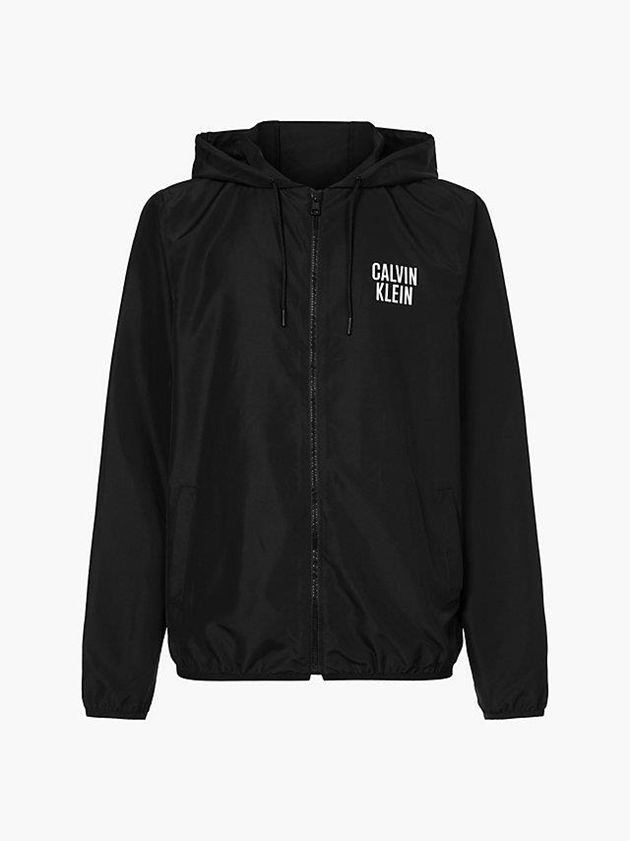 Black Calvin Klein Recycled Polyester Windbreaker Men Jacket | THFB-84320