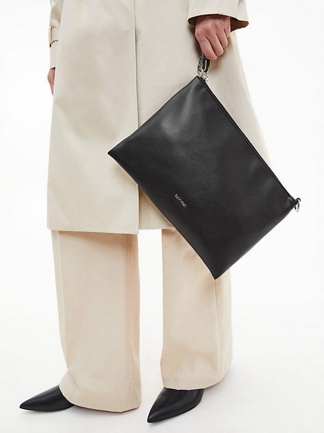 Black Calvin Klein Recycled Pouch Women Bags | XNIU-31702
