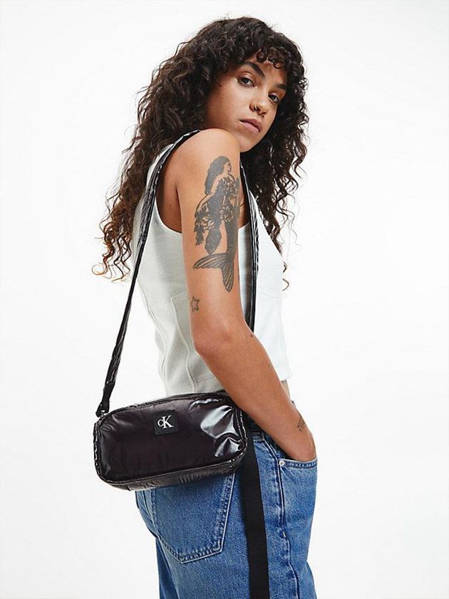 Black Calvin Klein Recycled Puffer Crossbody Women Bags | TMZU-67240