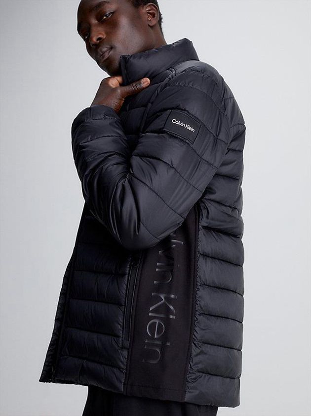 Black Calvin Klein Recycled Puffer Men Jacket | MWUX-65834