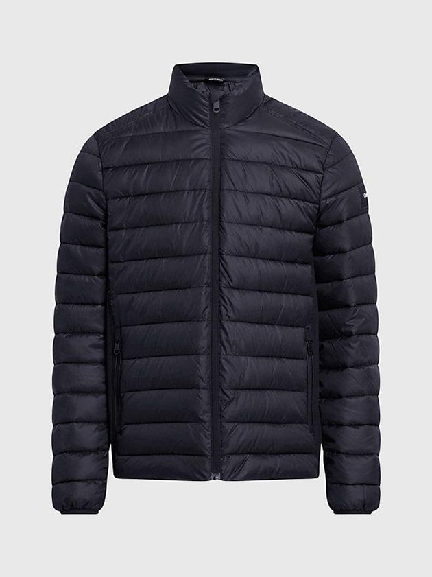 Black Calvin Klein Recycled Puffer Men Jacket | MWUX-65834