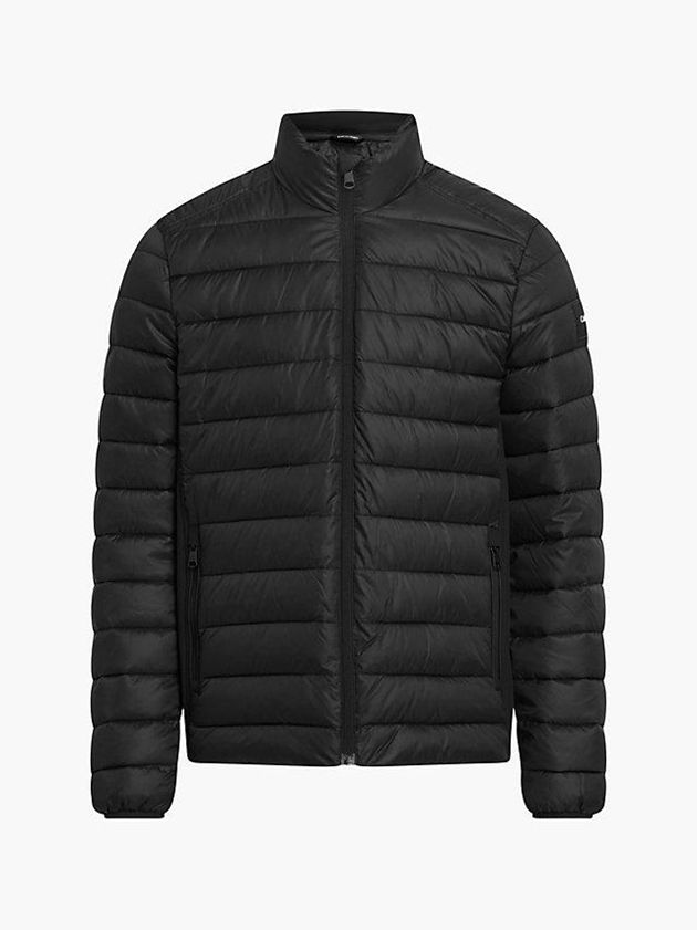 Black Calvin Klein Recycled Puffer Men Jacket | MWUX-65834