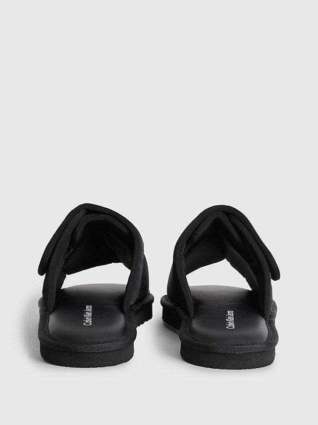 Black Calvin Klein Recycled Puffer Women Slippers | UDHQ-23859