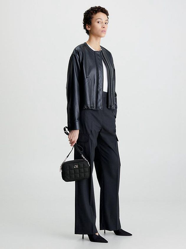 Black Calvin Klein Recycled Quilted Crossbody Women Bags | ZKJP-73984