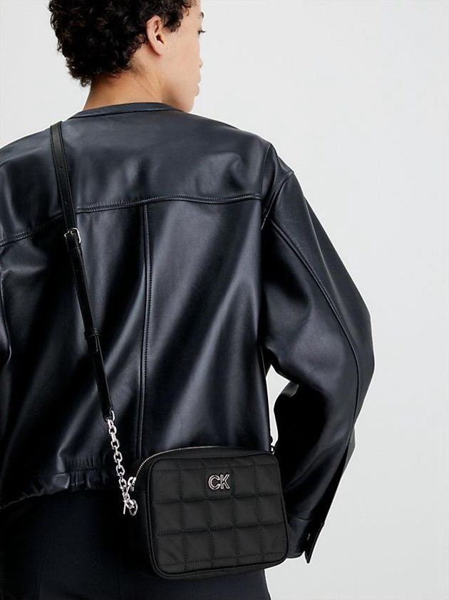 Black Calvin Klein Recycled Quilted Crossbody Women Bags | ZKJP-73984