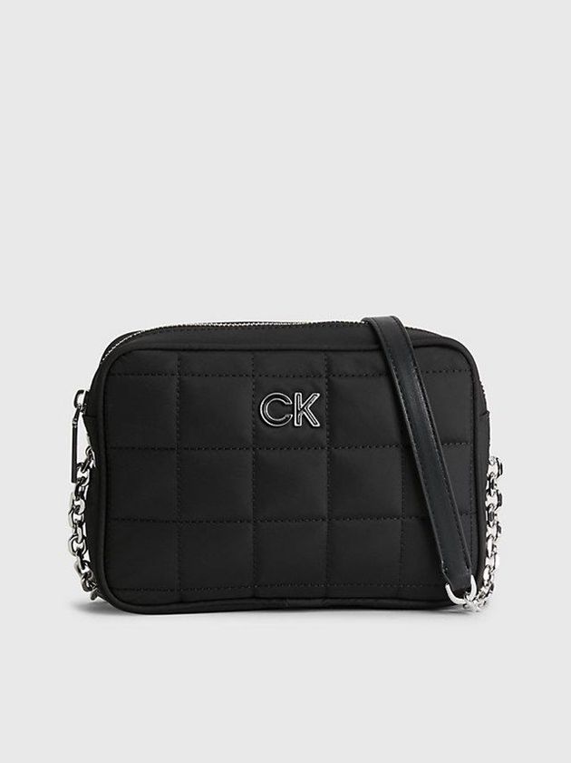 Black Calvin Klein Recycled Quilted Crossbody Women Bags | ZKJP-73984