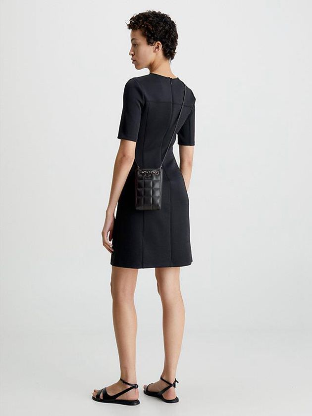 Black Calvin Klein Recycled Quilted Phone Women Bags | SEQW-68204