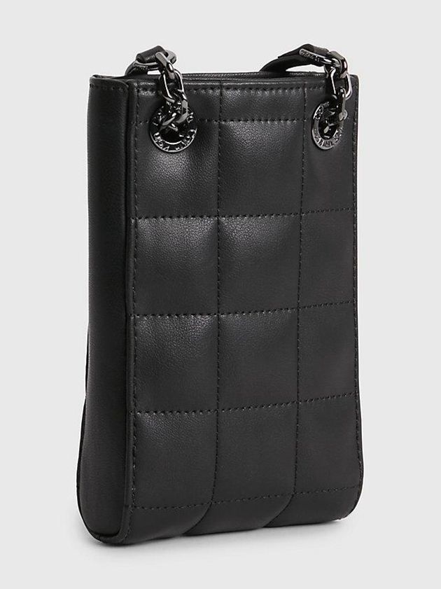 Black Calvin Klein Recycled Quilted Phone Women Bags | SEQW-68204