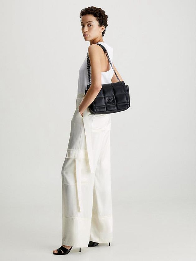 Black Calvin Klein Recycled Quilted Shoulder Women Bags | MPTW-72581