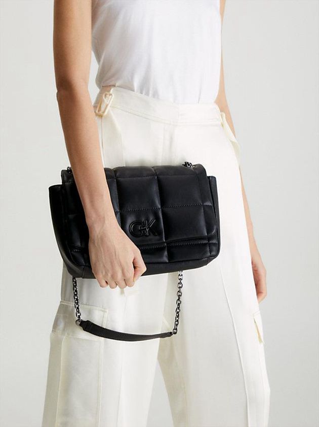 Black Calvin Klein Recycled Quilted Shoulder Women Bags | MPTW-72581