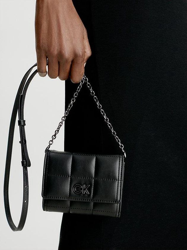 Black Calvin Klein Recycled Quilted Wallet Women Bags | QMNL-70251