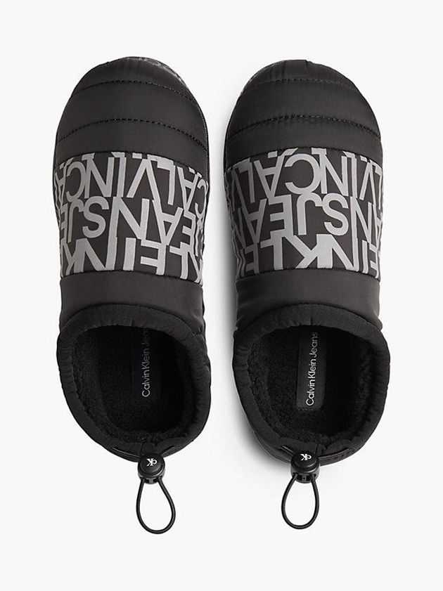 Black Calvin Klein Recycled Quilted Women Slippers | LTJR-48619