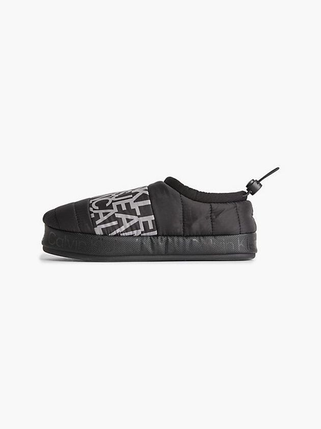 Black Calvin Klein Recycled Quilted Women Slippers | LTJR-48619