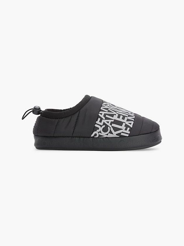 Black Calvin Klein Recycled Quilted Women Slippers | LTJR-48619
