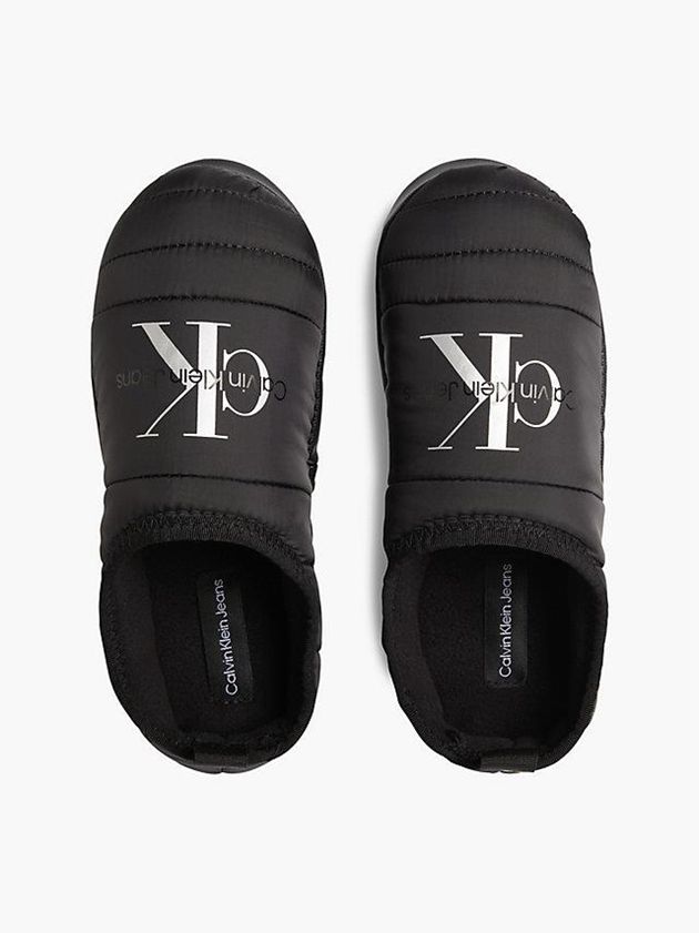 Black Calvin Klein Recycled Quilted Women Slippers | RCVP-25938