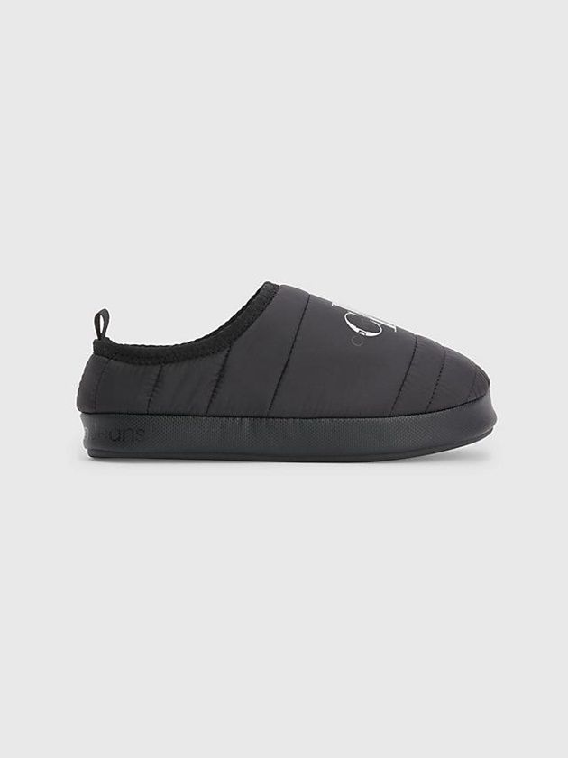 Black Calvin Klein Recycled Quilted Women Slippers | RCVP-25938
