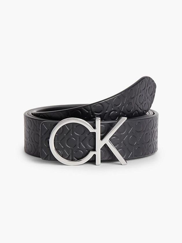 Black Calvin Klein Recycled Reversible Logo Women Belt | TMUX-89326