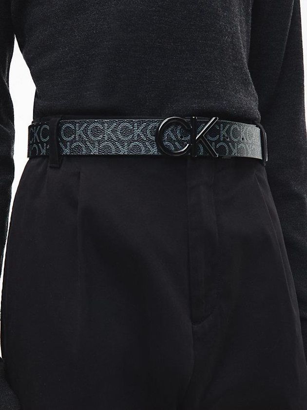 Black Calvin Klein Recycled Reversible Logo Men Belt | YSHD-32975