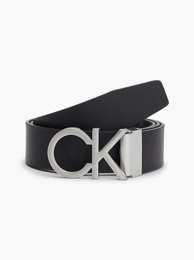 Black Calvin Klein Recycled Reversible Logo Men Belt | FACT-80293