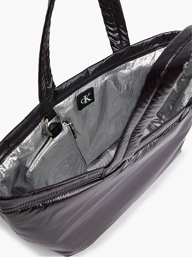 Black Calvin Klein Recycled Reversible Puffer Tote Women Bags | ETJN-17395