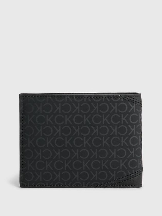 Black Calvin Klein Recycled Rfid Billfold Men Wallet | DPUB-26831