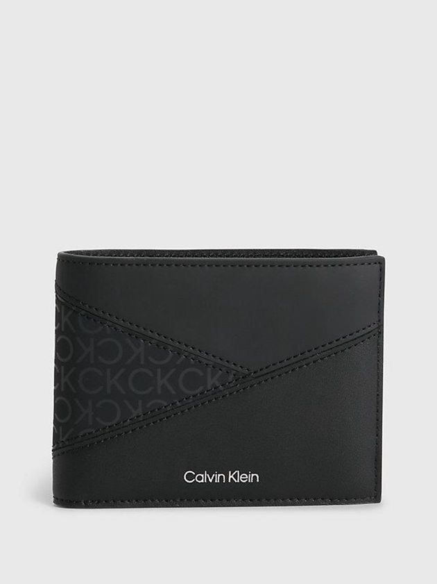 Black Calvin Klein Recycled Rfid Billfold Men Wallet | DPUB-26831