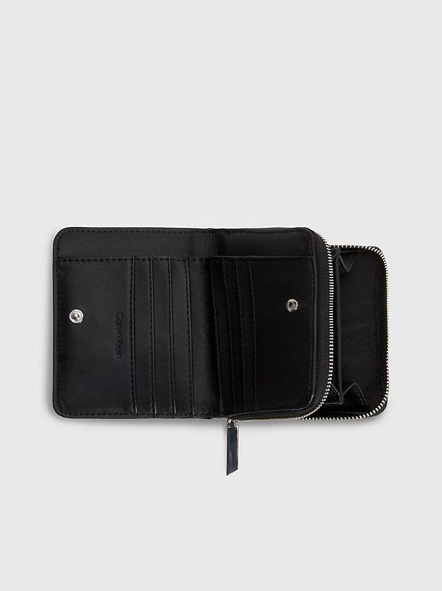 Black Calvin Klein Recycled Rfid Zip Around Women Wallet | EBVM-62189