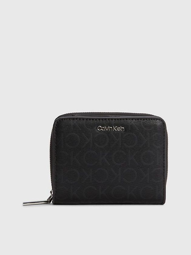 Black Calvin Klein Recycled Rfid Zip Around Women Wallet | EBVM-62189