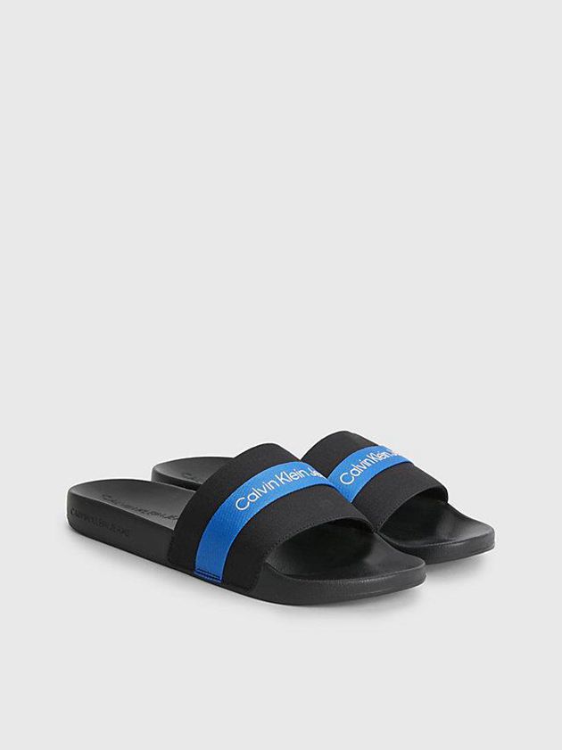 Black Calvin Klein Recycled Ripstop Sliders Men Slippers | DPHK-30687