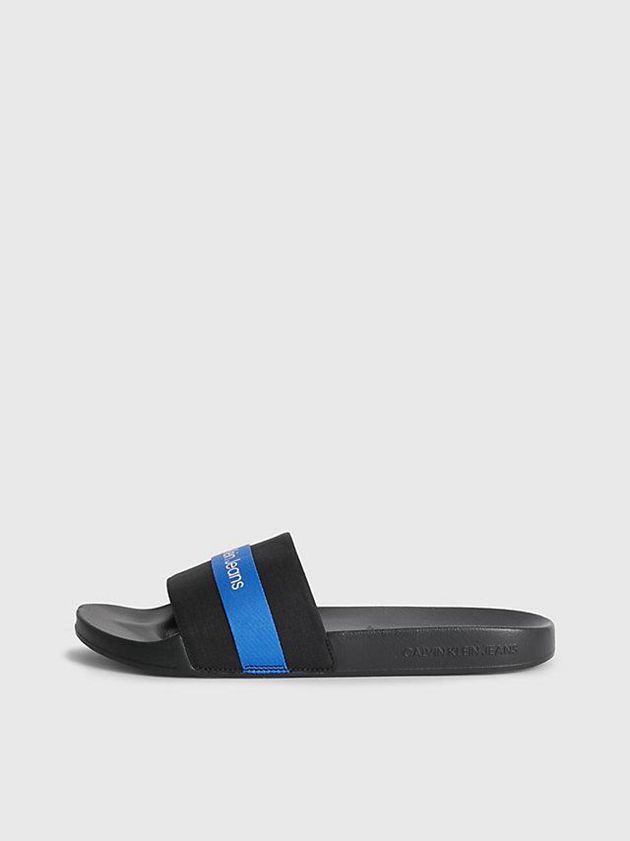 Black Calvin Klein Recycled Ripstop Sliders Men Slippers | DPHK-30687