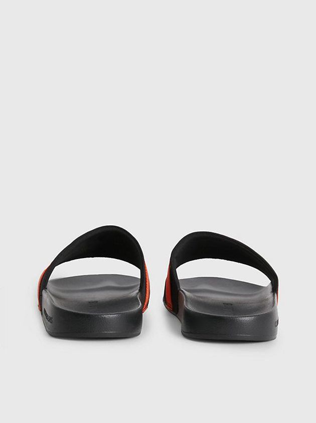 Black Calvin Klein Recycled Ripstop Sliders Men Slippers | HQNV-90648