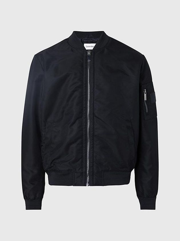 Black Calvin Klein Recycled Sateen Bomber Men Jacket | LTAO-89172