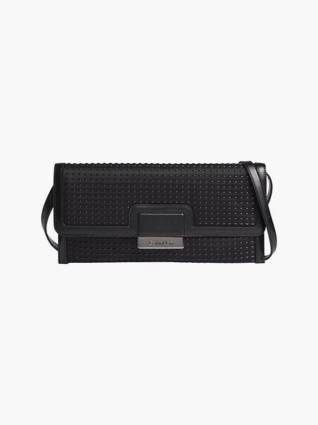 Black Calvin Klein Recycled Satin Studded Clutch Women Bags | WXSE-10479