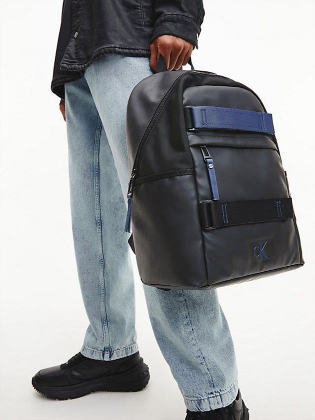 Black Calvin Klein Recycled Skateboard Men Backpack | UBHR-20918