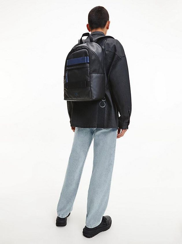 Black Calvin Klein Recycled Skateboard Men Backpack | UBHR-20918