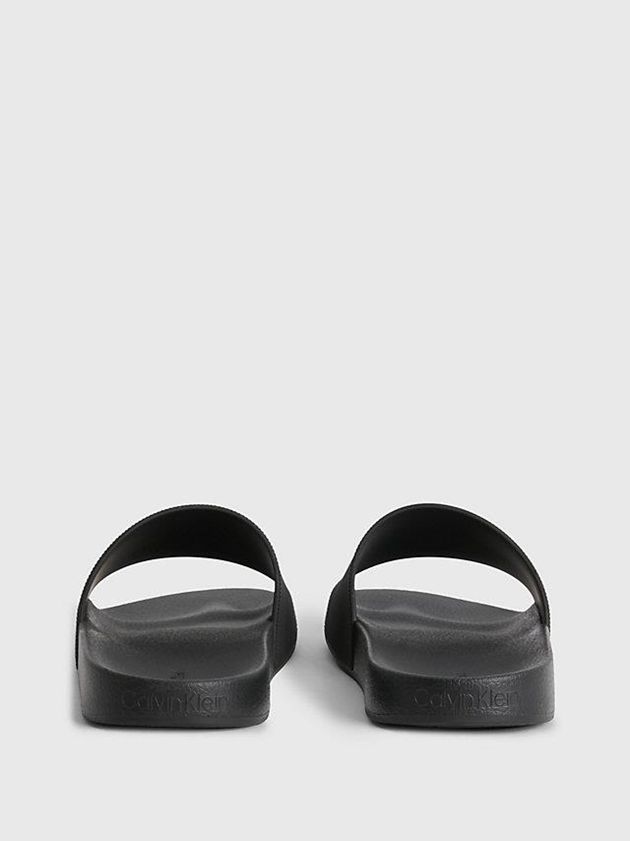 Black Calvin Klein Recycled Sliders Men Slippers | DQSJ-35429