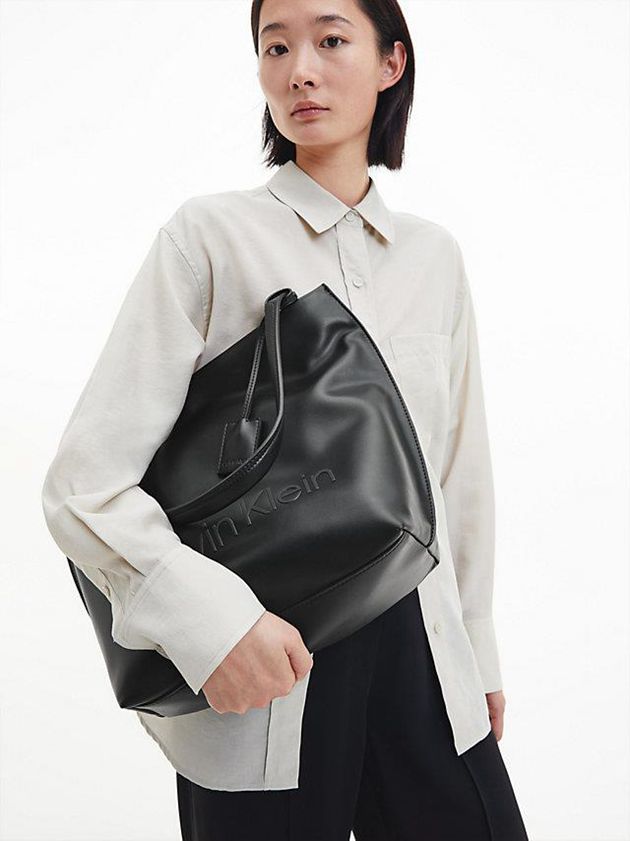 Black Calvin Klein Recycled Soft Tote Women Bags | OVYC-26704