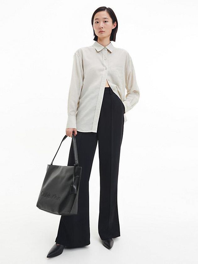 Black Calvin Klein Recycled Soft Tote Women Bags | OVYC-26704