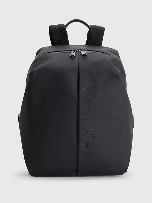 Black Calvin Klein Recycled Square Men Backpack | ULZO-42168