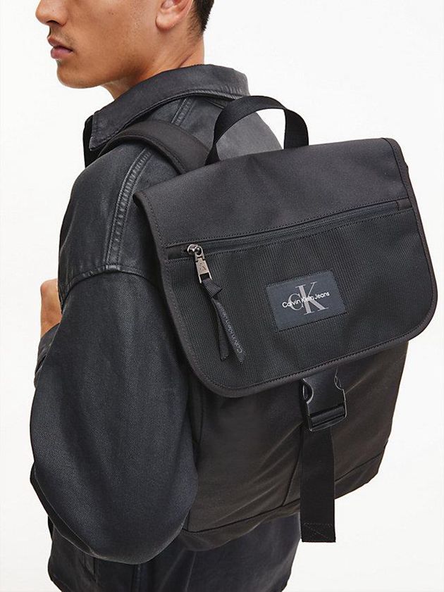 Black Calvin Klein Recycled Square Men Backpack | CDJM-85037
