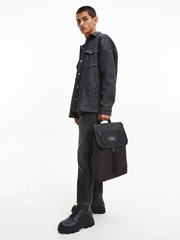 Black Calvin Klein Recycled Square Men Backpack | CDJM-85037