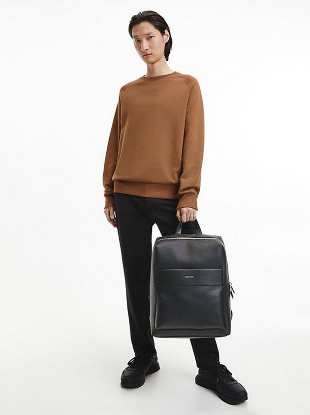 Black Calvin Klein Recycled Square Men Backpack | TRJF-34198