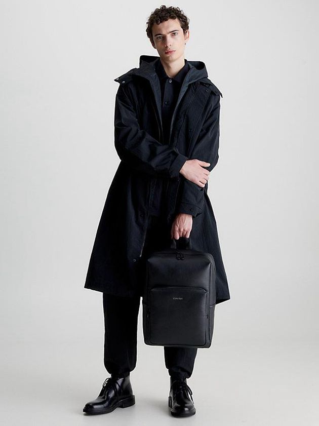Black Calvin Klein Recycled Square Men Backpack | DXYK-35687