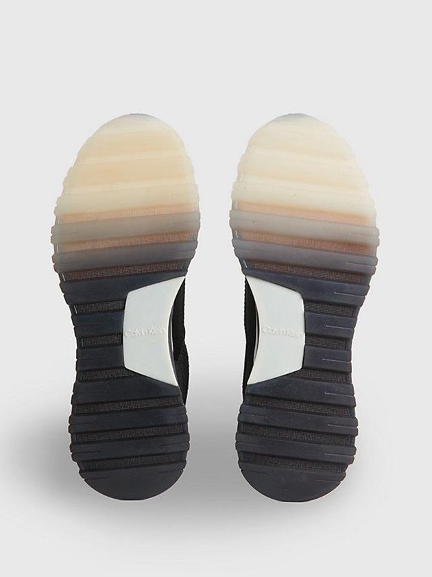 Black Calvin Klein Recycled Suede And Satin Women Sneakers | FZIN-17563
