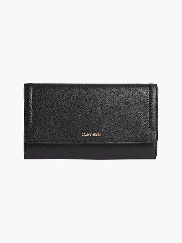 Black Calvin Klein Recycled Trifold Rfid Women Wallet | MAUR-92814