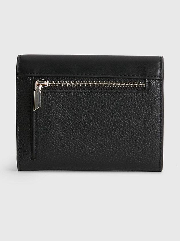Black Calvin Klein Recycled Trifold Women Wallet | WZCD-91647